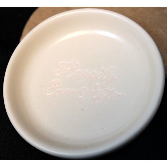 Small Mini Trinket Dishes Wedding Rings I DO Happily Ever After Pink White - Picture 4 of 9